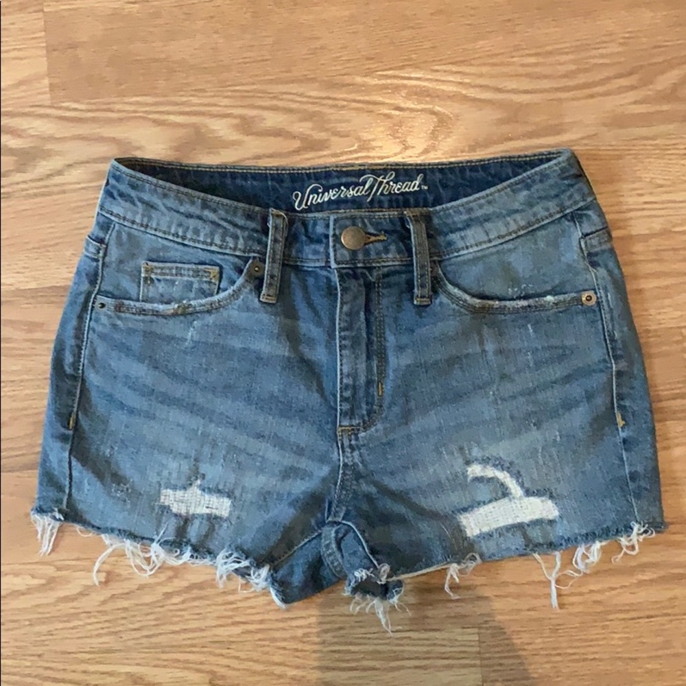 Jean shorts.